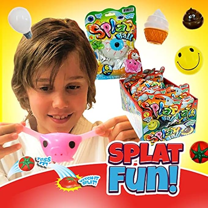 Ja-Ru Splat Ball Squishy Stress Balls (2 Assorted Pack) . Emoji-Squishy Ball Fidget Pack for Kids. Party Favor Classroom Treasure Box Prize Birthday Gifts Easter Egg Stuffer. Plus Bouncy Ball 5303-2p - Image 4