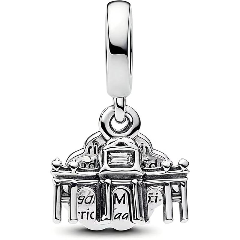 Peace Bus Charms,925 Sterling Silver with Pink Enamel, Mini Beads Fit European Snake Chains for Women, Travel/DIY Charms-Peaceful Theme, Memorable Gifts for Volunteer