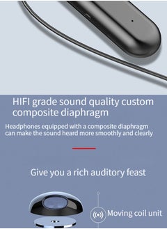 GELESE Wireless Digital Display Bluetooth Headphones Neck-Hung Sports Headphones Binaural Semi-In-Ear Universal Extra Long Standby (Black)  - Image 5