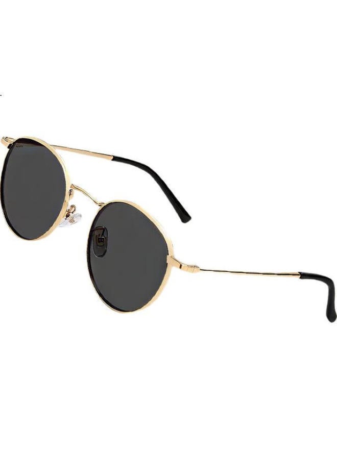 Loho Retro Hong Kong Style Sunglasses For Women, Metal Round Frame, Face-Shaping, Polarized, For Driving, Fashionable Sunglasses For Men - Image 3