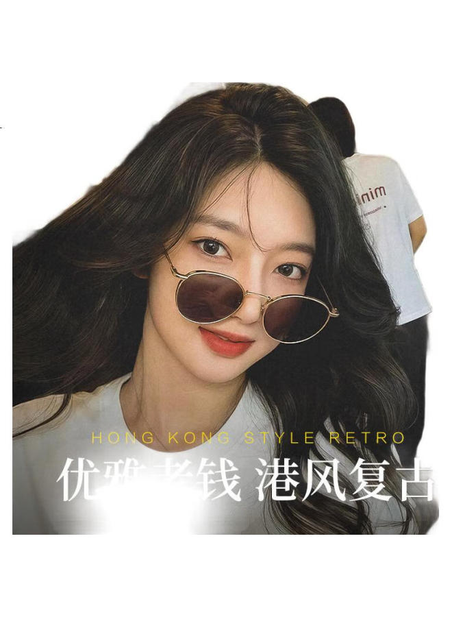Loho Retro Hong Kong Style Sunglasses For Women, Metal Round Frame, Face-Shaping, Polarized, For Driving, Fashionable Sunglasses For Men - Image 2
