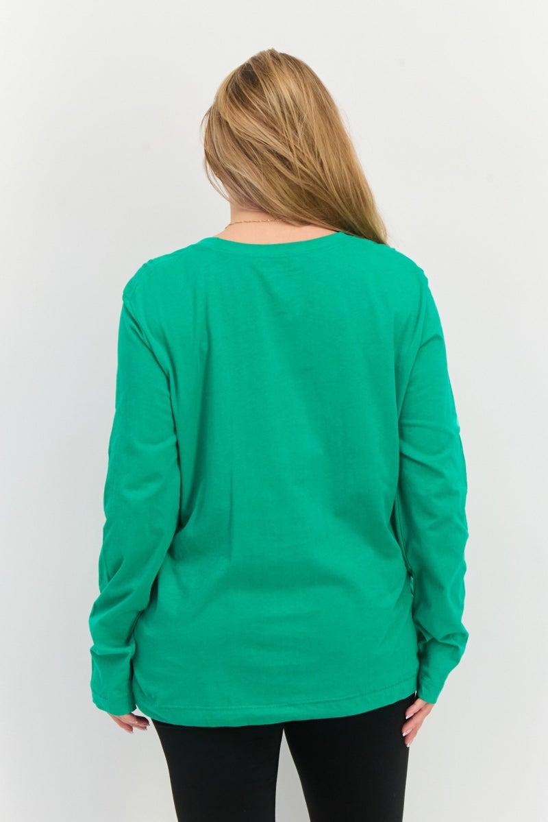 Champion قمصان تدريب طويلة الأكمام للنساء، رياضية، خضراء - Image 4