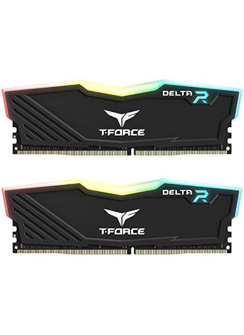 32GB T-Force Delta RGB DDR4 Desktop Gaming Memory Module Ram TF3D432G3600HC18JDC01 Black 3600MHz CL18 Kit 2x16GB PC4-28800
