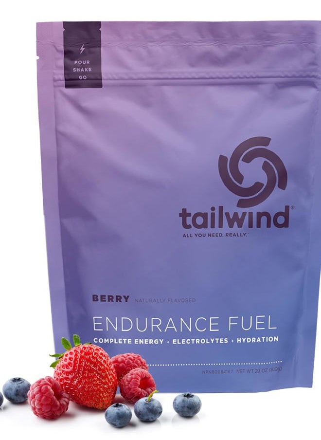 Tailwind Nutrition Endurance Fuel, Electrolyte & Hydration Sports Drink Mix Powder, Gluten-Free, Vegan, Berry, 30 Servings  - Image 1