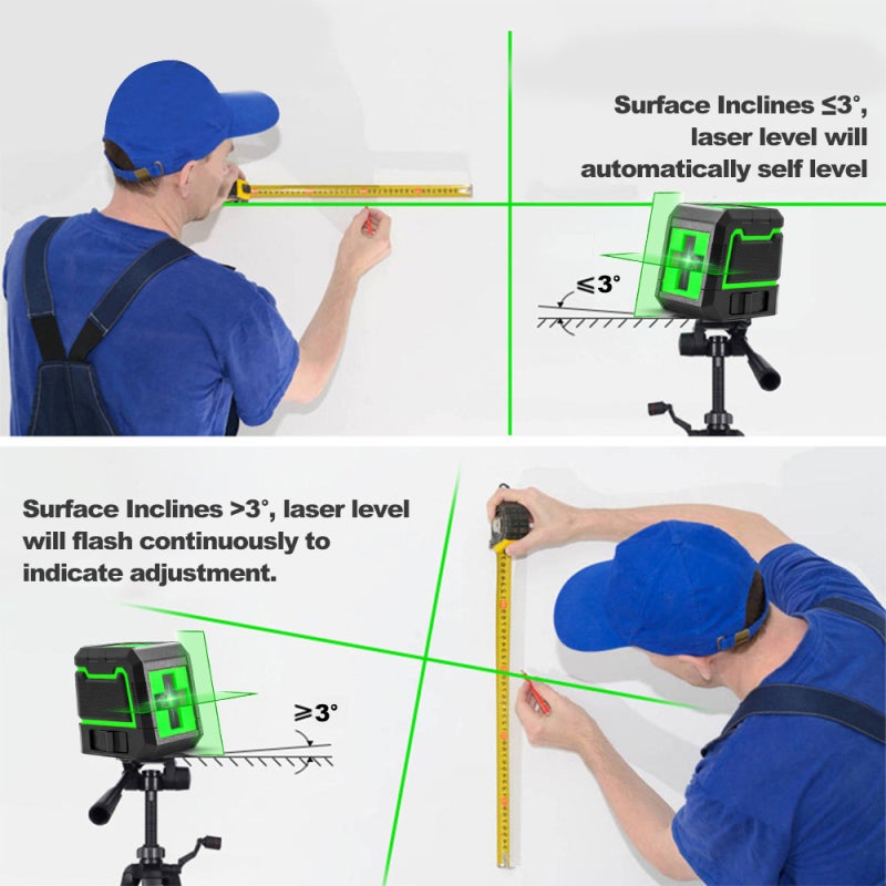 Self-Leveling Level, 2 Lines Level Green Cross Beam Line, Alignment Tool for Picture Hanging and DIY Application - Image 5