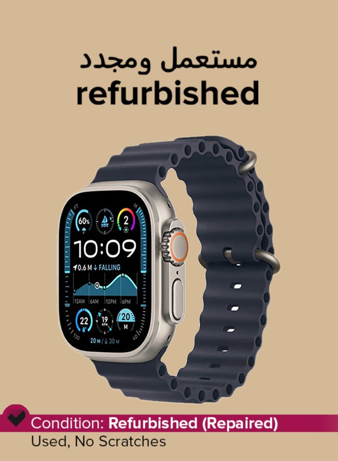 Apple Refurbished - Watch Ultra GPS + Cellular 49mm Smartwatch With Navy Ocean Band & Natural Titanium Case - Image 1