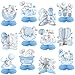 Moinchore 12 Pcs Blue Baby Shower Decorations Elephant Honeycomb Table Centerpieces Balloons Star Moon Elephant Table Topper Decoration for Gender Reveal Birthday Party Favors Supplies - Image 2