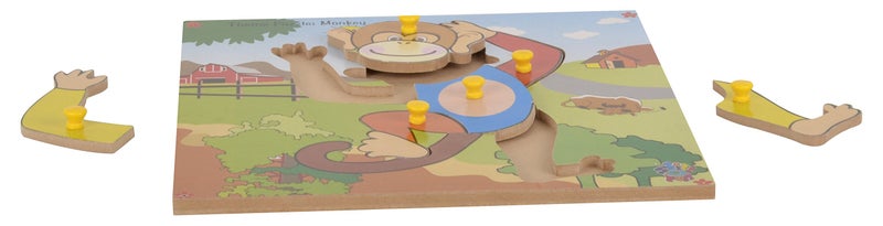 Skillofun Wooden Theme Puzzle Knobs - Colorful and Educational, eco-Friendly Puzzle with Easy-Grasp Features for Toddlers' fine Motor Skills and Color Recognition, Interactive and Safe Learning Toy - Image 3