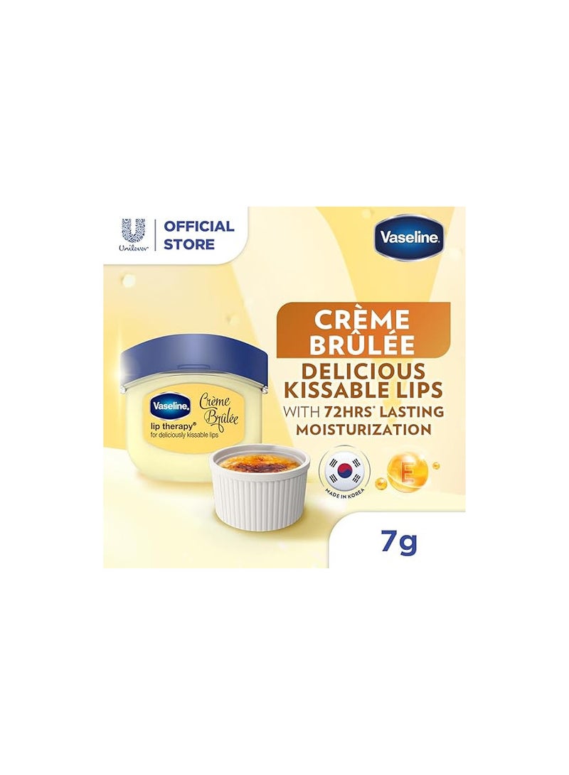 Vaseline Vaseline Lip Care Crème Brulee Lip Balm Tub With Pure Jelly & Crème Brulee For Deliciously Kissable Lips| Nourishes & Protects Lips| Non-greasy Lip Moisturizer for Naturally Tinted Lips| 7 gm - Image 1