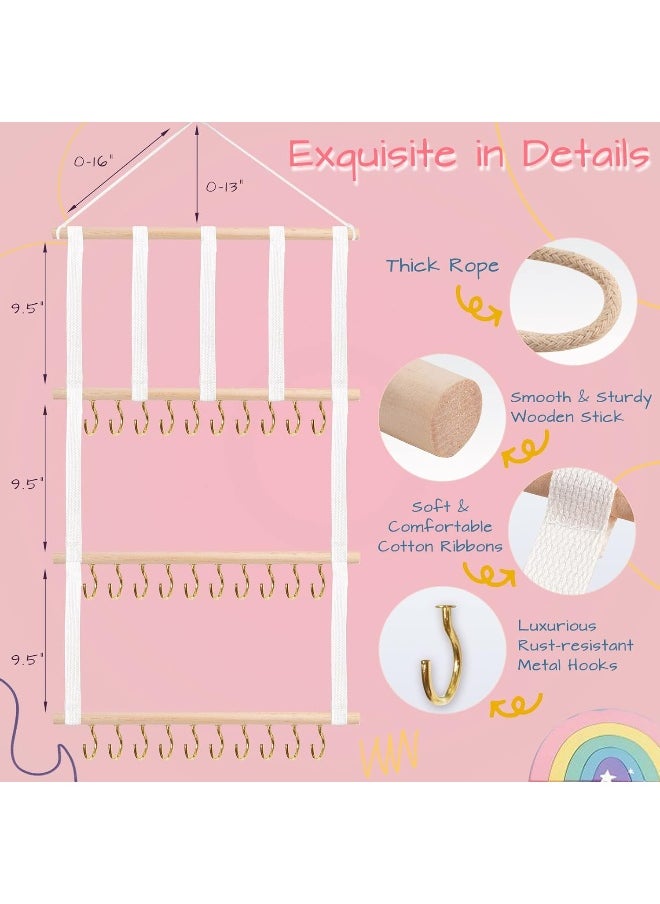 Oaoleer OAOLEER Baby Headband & Bow Holder for Girls Hair Bows, Hanging Baby Headbands Organizer Storage Newborn Headband Holder for Wall, Room, Door or Closet  - Image 3