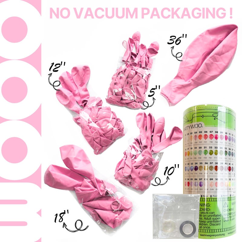Partywoo Baby Pink Balloons 127Pcs Different Sizes Of 36 18 12 10 5 Inch Pastel Pale Light Pink Balloons Arch Kit Garland For Gender Reveal Baby Shower Birthday Princess Party Decorations Pink-Q05 - Image 2