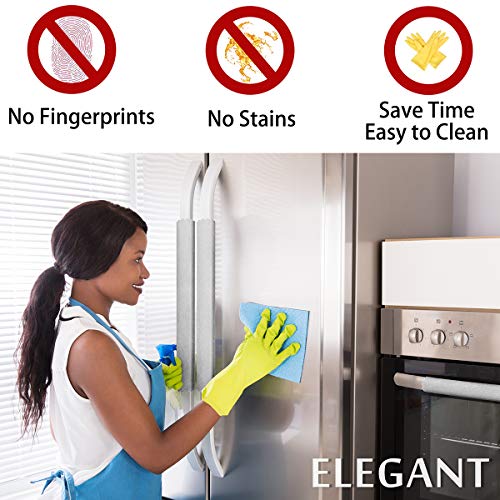 MRKG Refrigerator Door Handle Covers, Set of 6, Sleek and Form-Fitting, Keep Your Kitchen Appliance Clean from Smudges, Drips, Food Stains, Oil (Light Grey) - Image 2