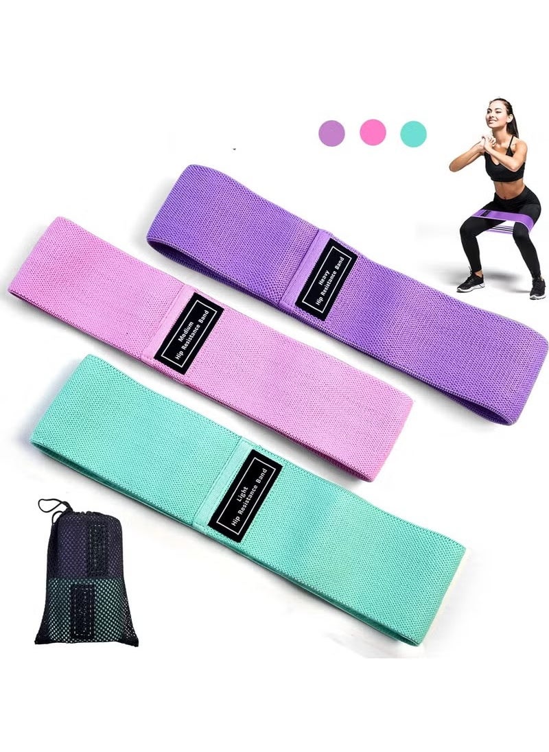 Best Resistance Bands Exercises for Legs Wide Nylon Fabric, 3 Resistance Levels Bands  - Image 1
