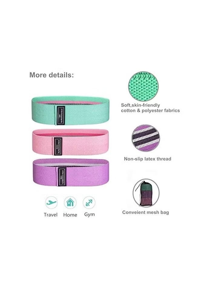 Best Resistance Bands Exercises for Legs Wide Nylon Fabric, 3 Resistance Levels Bands  - Image 5