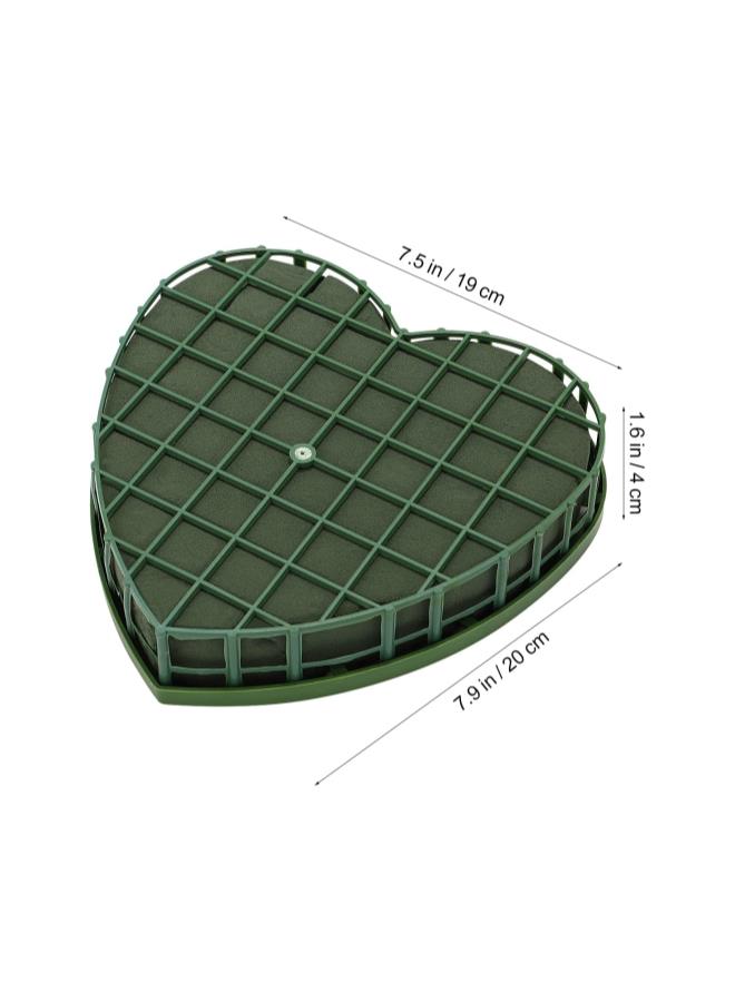 klarako Wet Floral Foam Heart Shaped Flower Foam with Suction Cup Tray for Wedding Centerpiece Party Decoration DIY Flower Arrangement Size S - Image 2