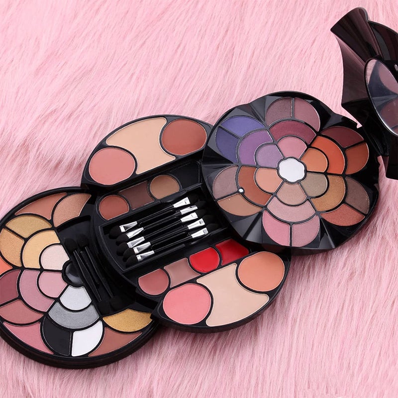 Makeup Set: 43 Eyeshadow 4 Lipstick 4 Eyebrow Powder 2 Dispersion Powder 4 Blush 7 Tools - Long-lasting Skin-friendly Blendable Cosmetic Kit for Home Daily Makeup & Gifting - Image 2