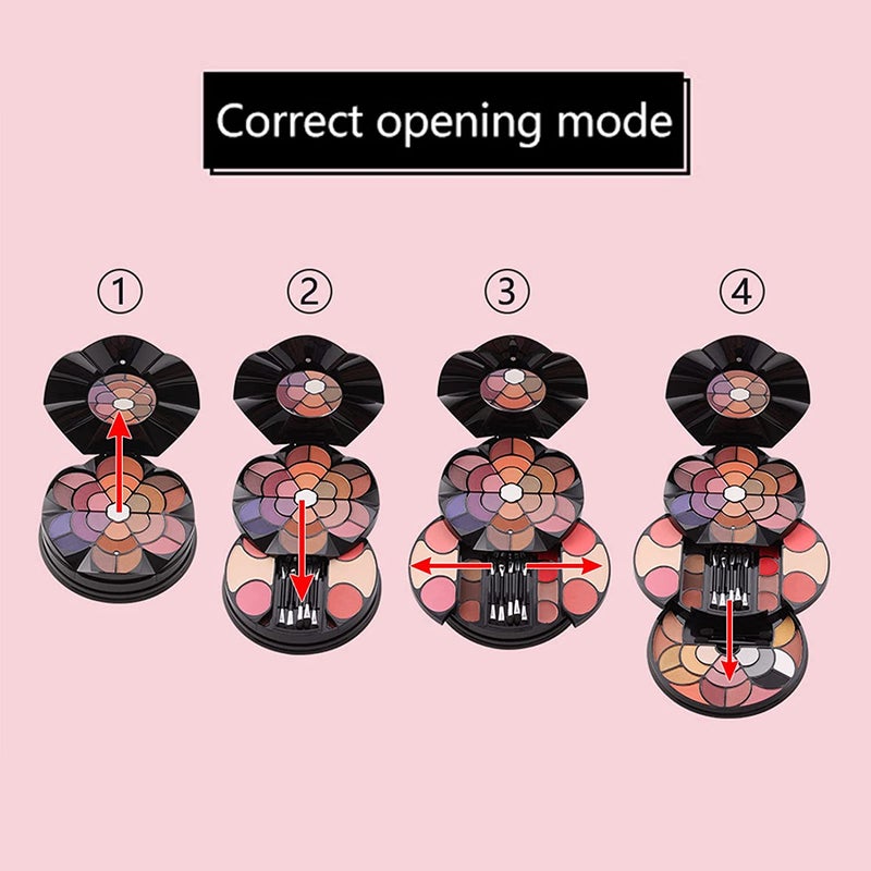 Makeup Set: 43 Eyeshadow 4 Lipstick 4 Eyebrow Powder 2 Dispersion Powder 4 Blush 7 Tools - Long-lasting Skin-friendly Blendable Cosmetic Kit for Home Daily Makeup & Gifting - Image 5