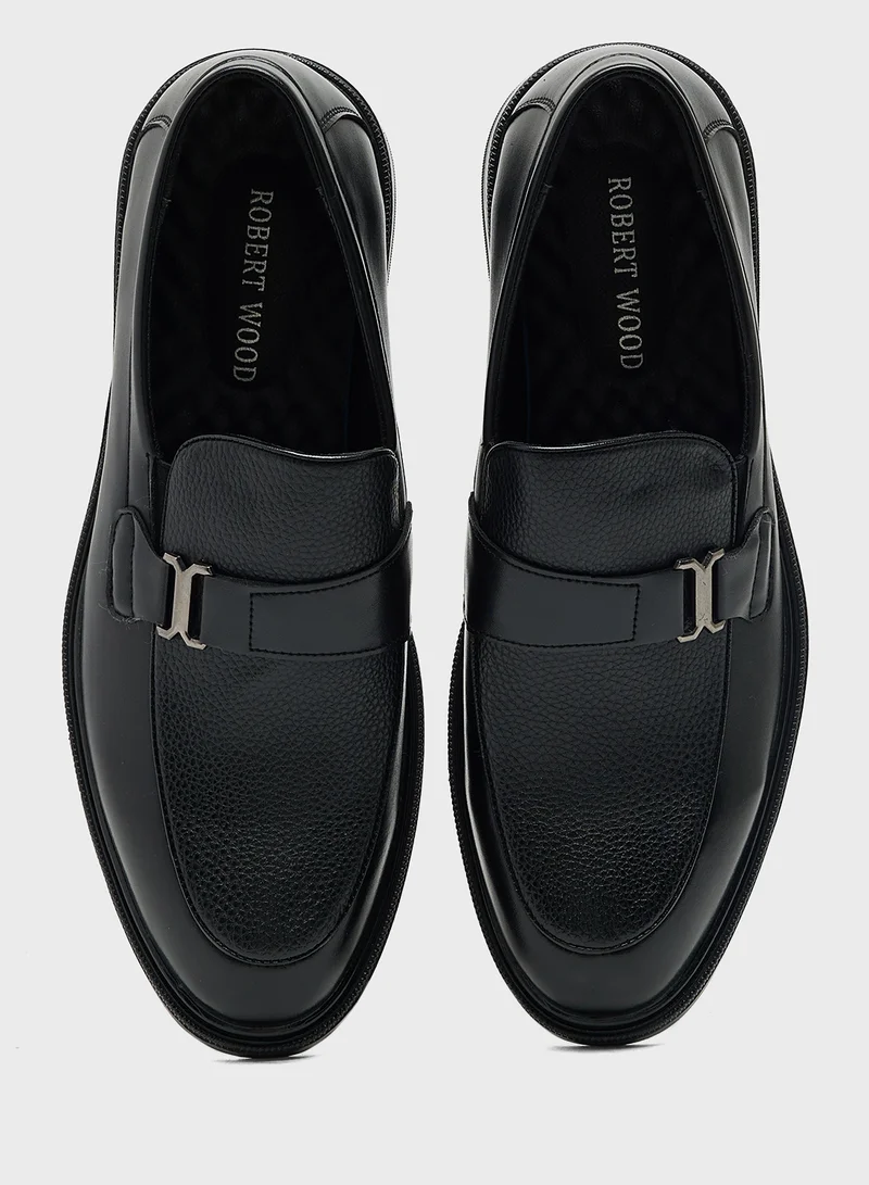 Robert Wood Buckle Detail Formal Slip Ons