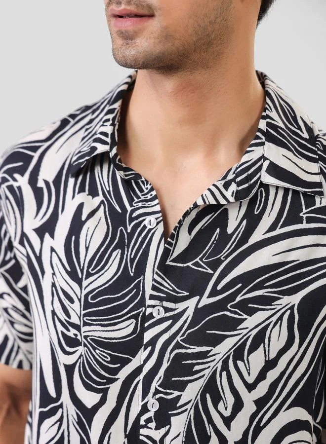 Truloom Black Men Regular Fit Viscose Rayon Shirt for Men | Best Price UAE