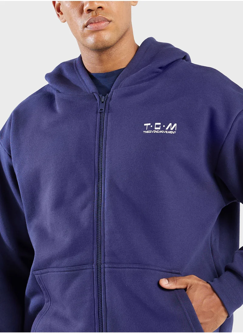 The Giving Movement Oversized Zip Through Hoodie