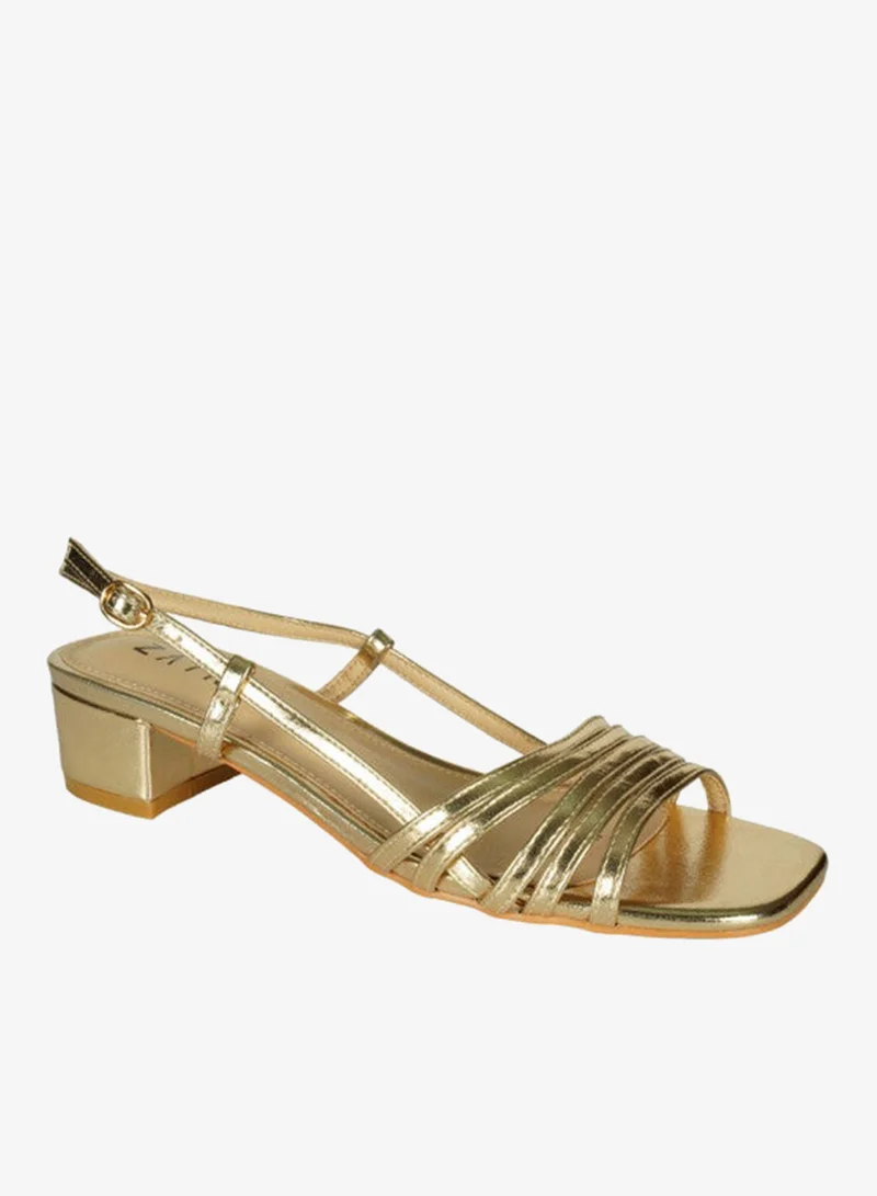 ZAYNA 221-7 Zayna Ladies  Mid Heel Backstrap  Sandals Y-0721 Black