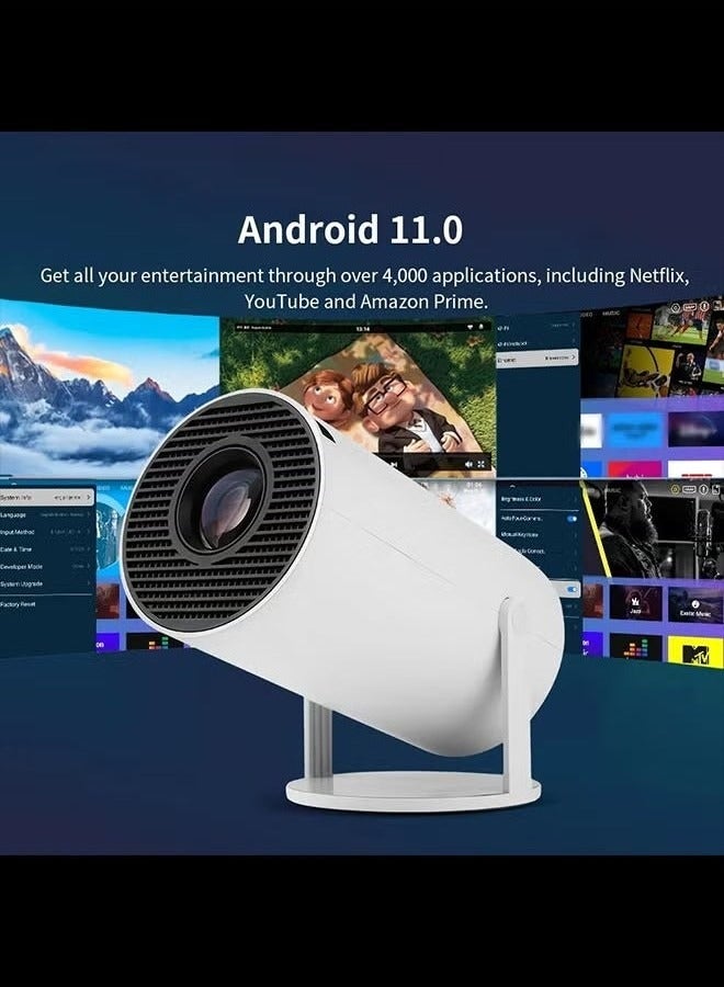 HY300 Android 5G Wifi Smart Portable Projector 1280 720P Full HD Office Home Theater Video Mini Projector Optical Specifications PROJ-WO-87-AN White - Image 4