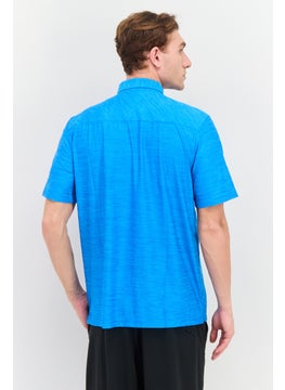 Greg Norman Men Sportswear Fit Short Sleeve Outdoor Polo Shirt, Blue  - Image 3