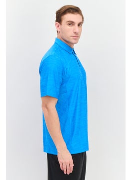Greg Norman Men Sportswear Fit Short Sleeve Outdoor Polo Shirt, Blue  - Image 2