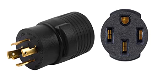 ONETAK NEMA L14-30P to 14-50R 120V/240V Compact 30 Amp Twist Lock 4 Prong Male Plug to 50 Amp 4 Prong Female Receptacle Generator RV Welder Dryer Power Cord Adapter Connector - Image 4