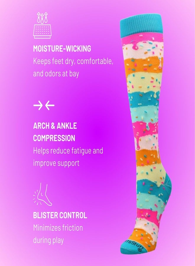 MadSportsStuff Rainbow Sprinkles Over the Calf Length Socks (Rainbow, Small) - Image 3