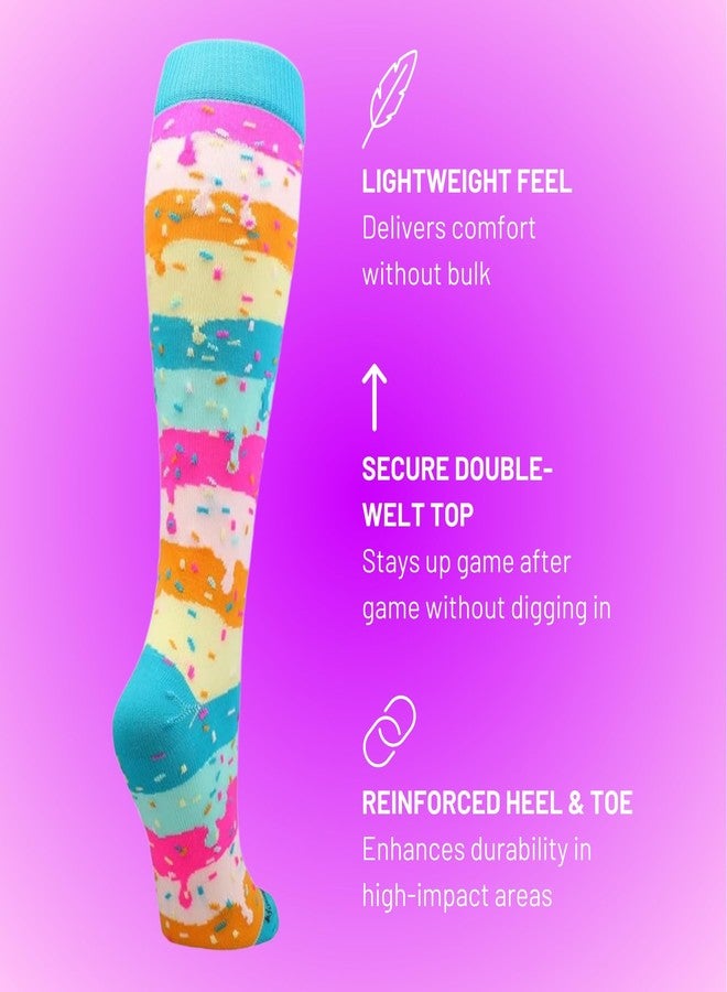 MadSportsStuff Rainbow Sprinkles Over the Calf Length Socks (Rainbow, Small) - Image 4