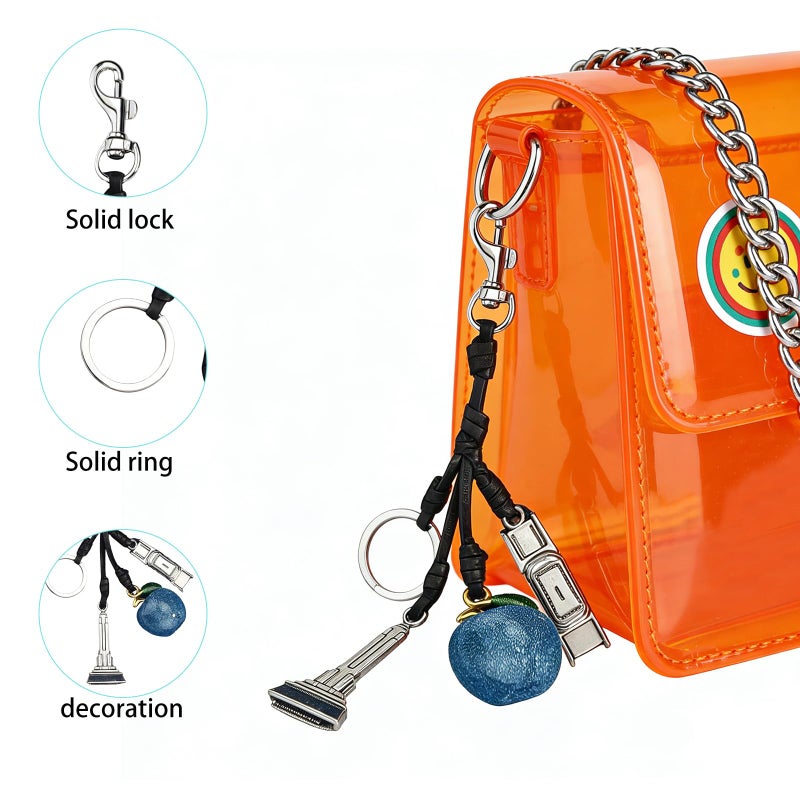 LSBDJDL Eiffel Tower Car Cherry Bag Charms Keychain Purse Charms For Handbags Zipper Pull Charm Accessories Keychains For Women - Image 3