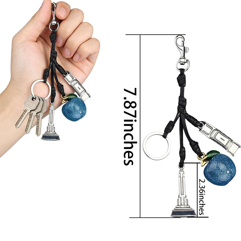 LSBDJDL Eiffel Tower Car Cherry Bag Charms Keychain Purse Charms For Handbags Zipper Pull Charm Accessories Keychains For Women - Image 2