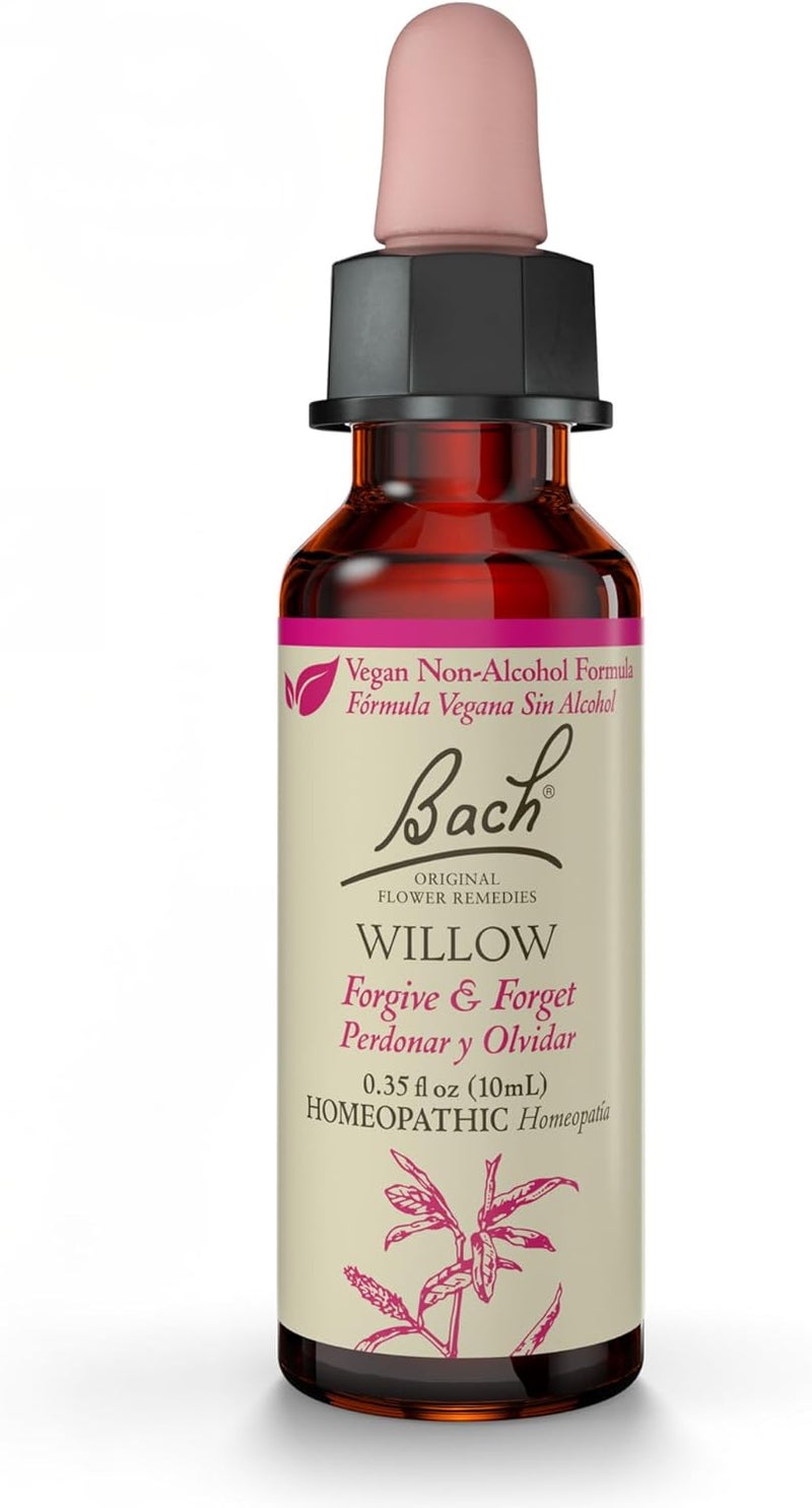 Bach Bach Original Flower Remedies, Willow (Non-Alcohol Formula) - Forgive & Forget - Natural Homeopathic Flower Essence for Emotional Balance - Vegan, Gluten Free, Sugar Free - 10mL Dropper 