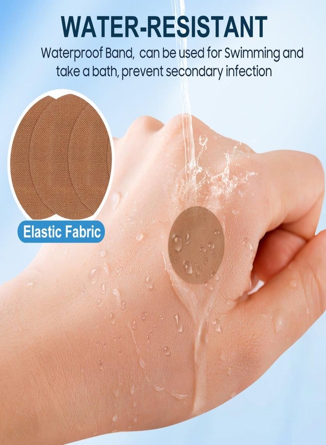 VICASKY 100Pcs Breathable Round Fabric Bandages 0.86In Elastic Adhesive Patches for Fingertips Joints Nose Face Wound Care Waterproof Small Circle Bandages Spot Protection - Image 5