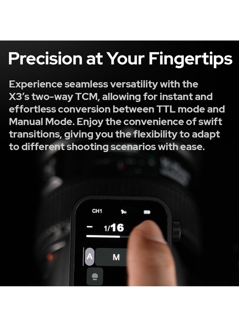Godox Godox X3C 2.4 GHz TTL Wireless Touchscreen Flash Trigger for Canon – OLED Display, HSS up to 1/8000s, TCM Function  - Image 5