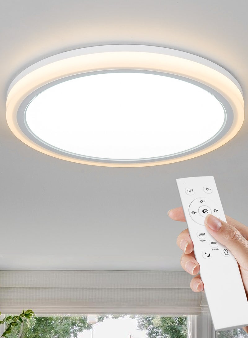 LOOPITYS Ceiling Lamp（30CM，Three color light adjustment from 3000K to 6000K）LED Ceiling Light with Remote Control Timer,with Night Light Mode， Modern Ceiling Lamp for Bedroom, Kitchen, Living Room, Bathroom, Dining Room Hallway - Image 1