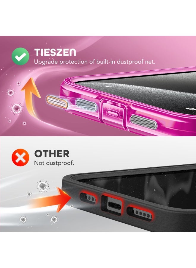 TIESZEN Magnetic for iPhone 15 Pro Max Case, Compatible with MagSafe, Built-in Privacy Screen Protector and Camera Protection, Anti Spy Full Body Dustproof Shockproof Hard Phone Case 6.7",Bright Pink - Image 5