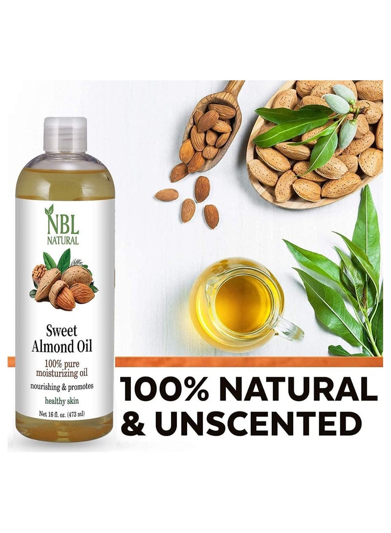 NBL Natural Sweet Almond Oil For Healthy Skin three of bottles - Image 2