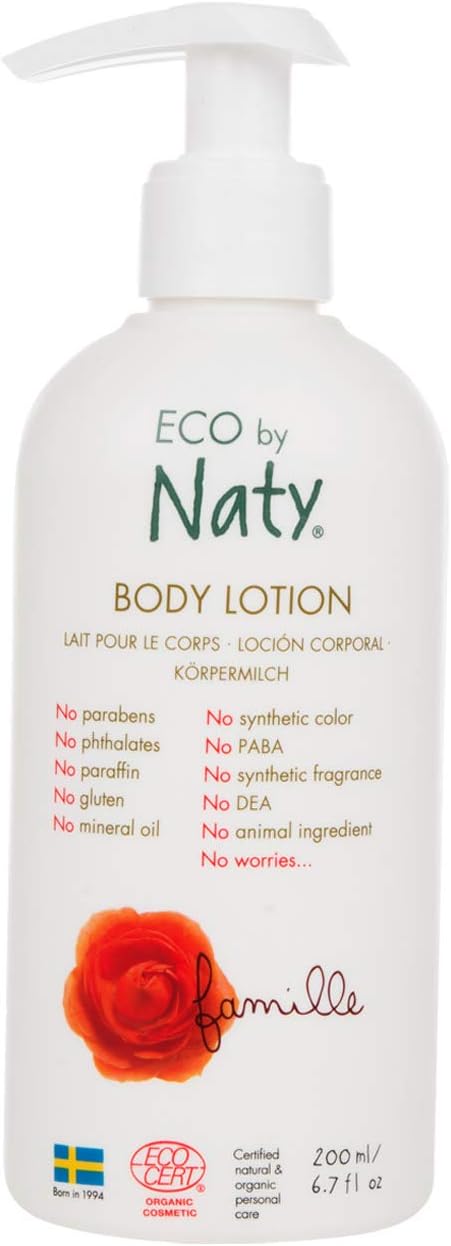 Eco by Naty Body Lotion PlantBased Organic Extracts with 0 Perfume Hypoallergenic and Dermatologically Tested 200 ml Bottle