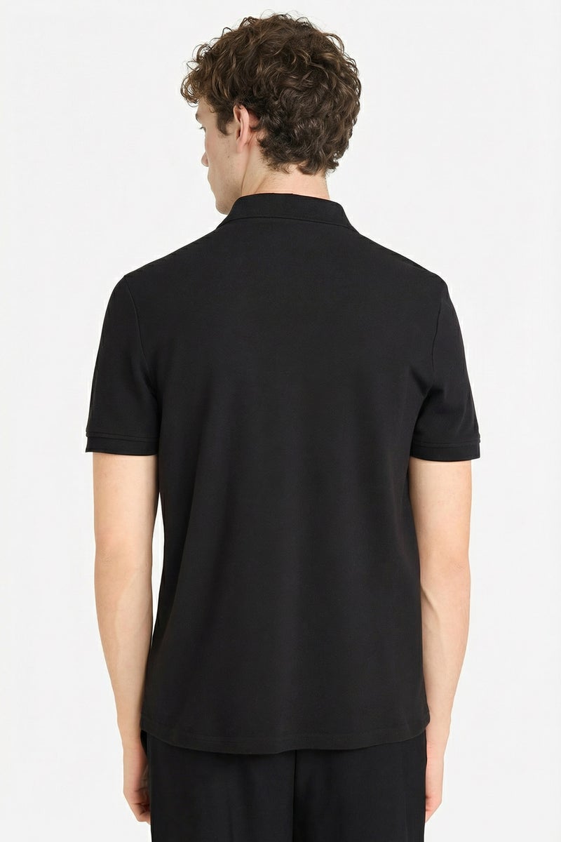 DeFacto Black Man Buttoned Short Sleeves Cotton Polo T-shirt Casual - Image 5