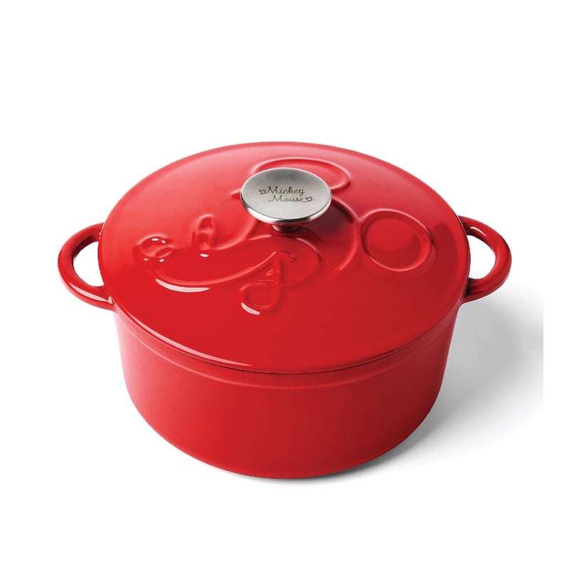 MEYER Meyer Disney Bon Voyage Enameled Cast Iron Casserole Dutch Oven Cast Iron Pot Cast Iron Pot with lid Biryani Pot with lid 20cm 25L Red  - Image 1