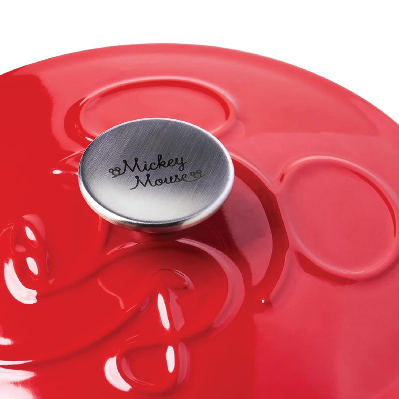 MEYER Meyer Disney Bon Voyage Enameled Cast Iron Casserole Dutch Oven Cast Iron Pot Cast Iron Pot with lid Biryani Pot with lid 20cm 25L Red  - Image 4