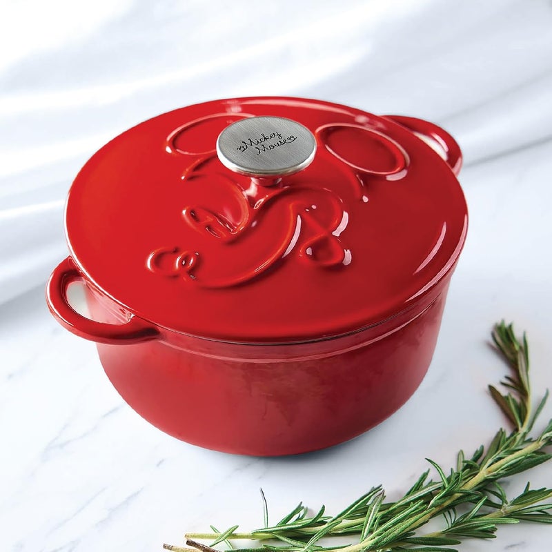 MEYER Meyer Disney Bon Voyage Enameled Cast Iron Casserole Dutch Oven Cast Iron Pot Cast Iron Pot with lid Biryani Pot with lid 20cm 25L Red  - Image 2