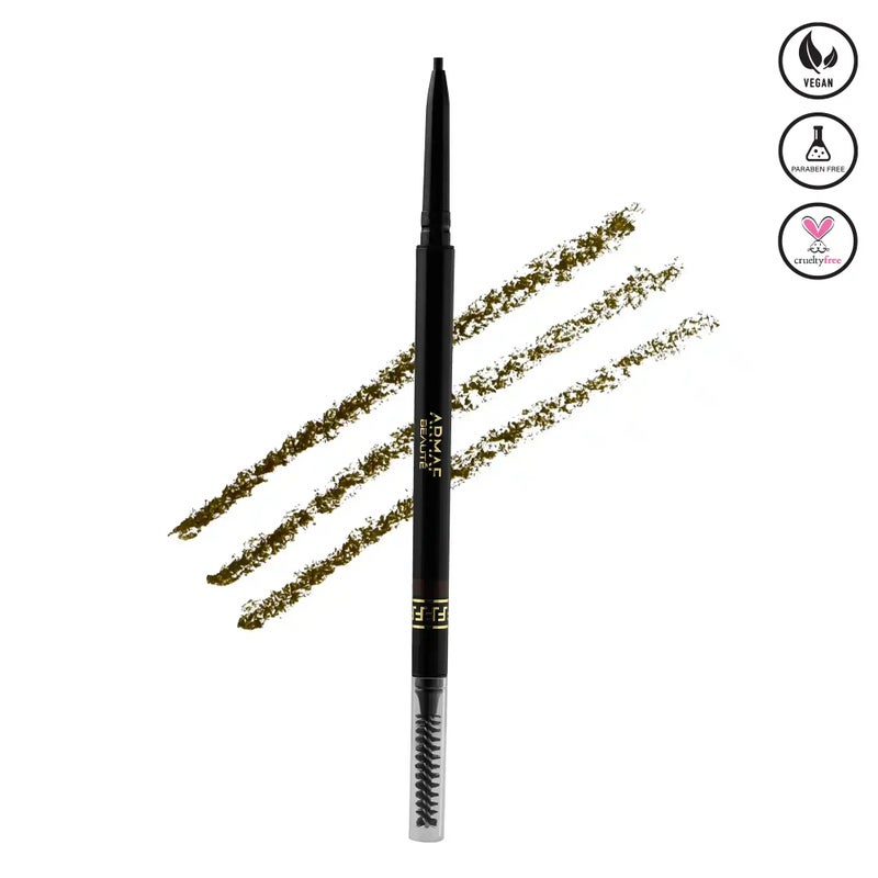 Armaf Beaute Precision Brow Definer Pencil, Ebony Colour, Ultra Thin Micro Brow Pencil, Weightless, Long Lasting, Smudge Proof, Precise Fine Tip, Easy Application, No Sharpening Eyebrow Makeup - Image 1