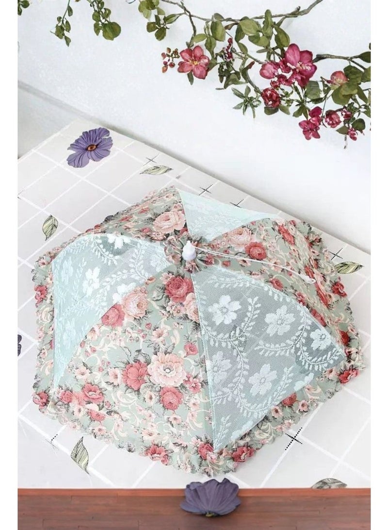 Elegant Floral Food Cover with Protective Mesh – Perfect for Everyday Dining - Image 5