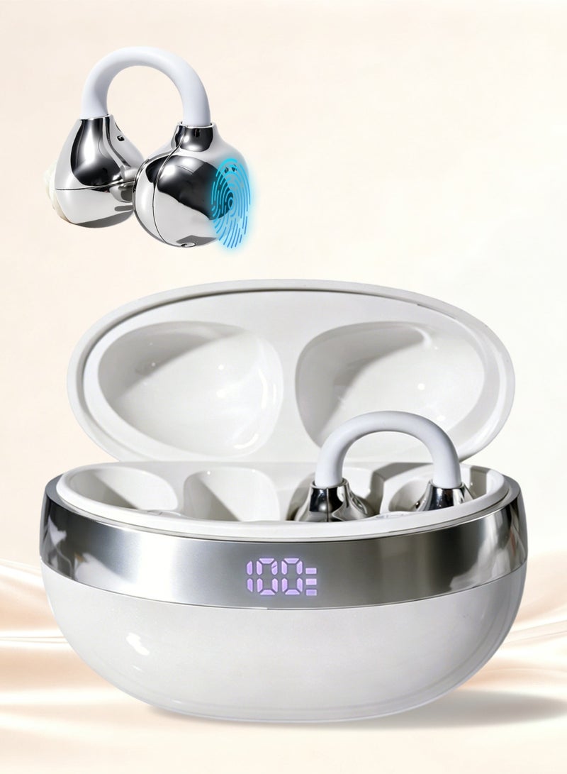 ISKU Open Ear Clip Headphones Wireless Bluetooth Earphones Bluetooth 6.0 OWS Earbuds ENC call TWS Headphones for Sports Travel Classes Work - Image 1
