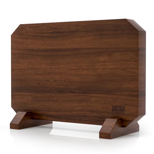 HOSHANHO Magnetic Knife Block Thickened Acacia Wood Kitchen Knife Holder Stand with Strong Magnets Multifunctional Double Side Knife Storage Organizer for Kitchen Counter - Image 1