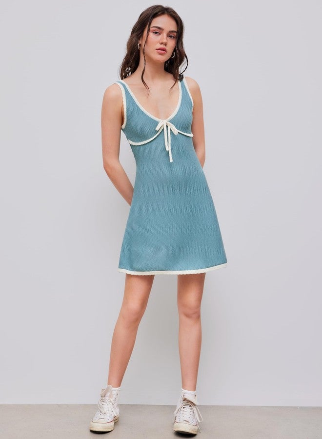 open lace back dress Apple Cider Mini Dress Black