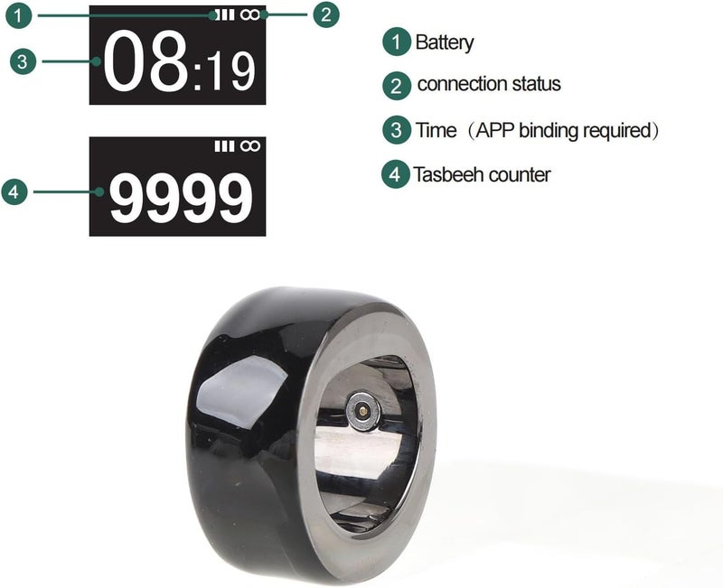 HEEPDD Smart Counting Ring, Portable Touch Design Long Standby Time Fitness Tracker IP67 Waterproofing Smart Counting Ring with Digital Display for Outdoor Sports (12) - Image 5